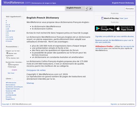 wordreference français anglais|English.